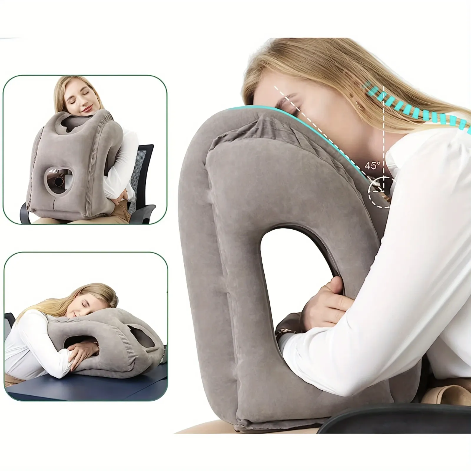 Oreiller gonflable ergonomique en environnement de bureau