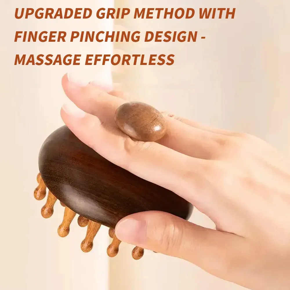 Peigne de massage en bois, finition soignée