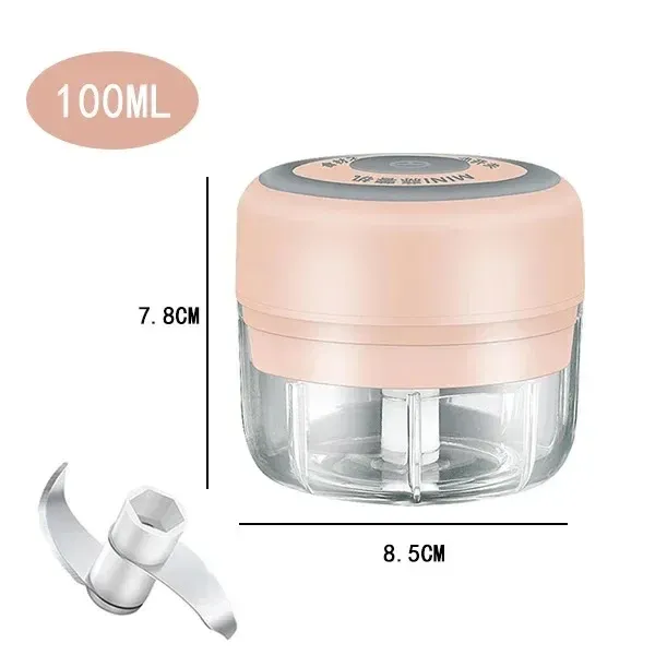 Hachoir à ail électrique USB 250/100 ml, portable et puissant, mini broyeur à ail rechargeable pour la cuisine, mixte 9