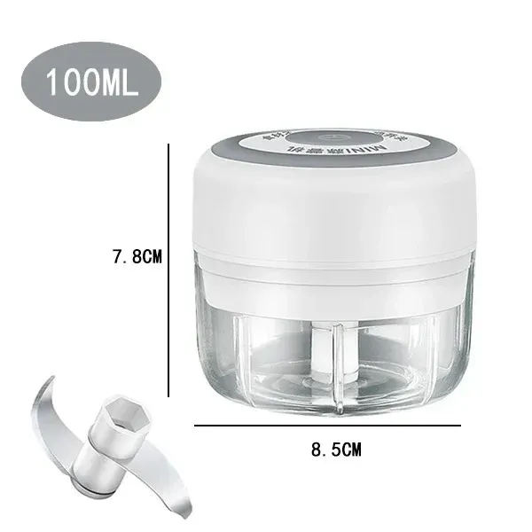 Hachoir à ail électrique USB 250/100 ml, portable et puissant, mini broyeur à ail rechargeable pour la cuisine, mixte 10