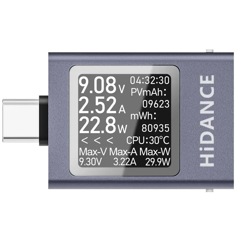 Testeur multifonction 13 en 1 DC 4,5-50 V, 0-12 A, affichage numérique, voltmètre-ampèremètre, wattmètre, compteur de puissance USB Type-C, testeur de charge PD 3.1 7