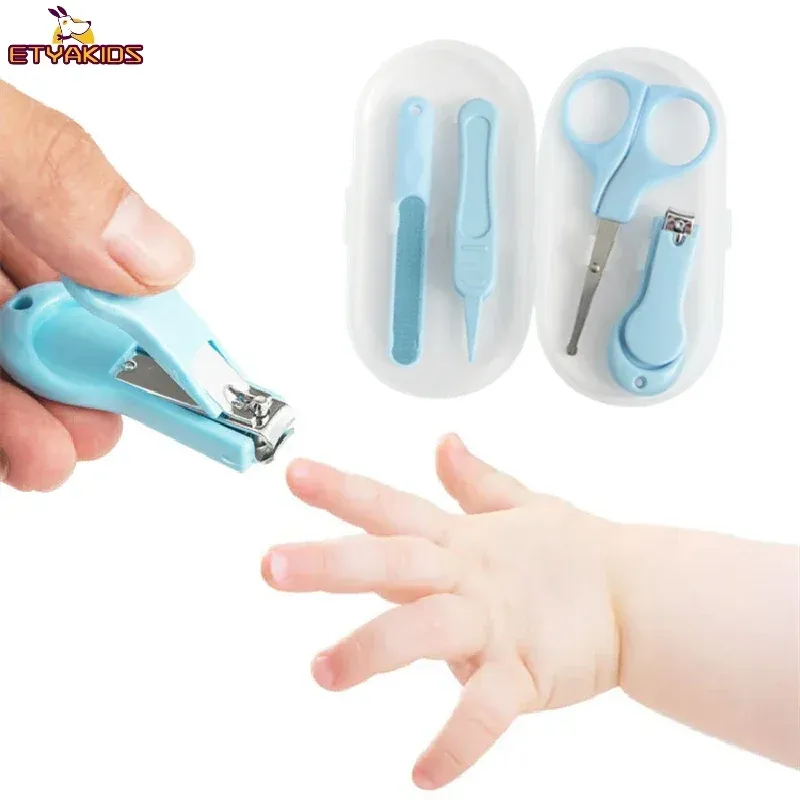 Ensemble de soins pour bébé 4 pièces : coupe-ongles, ciseaux et limes pour enfants