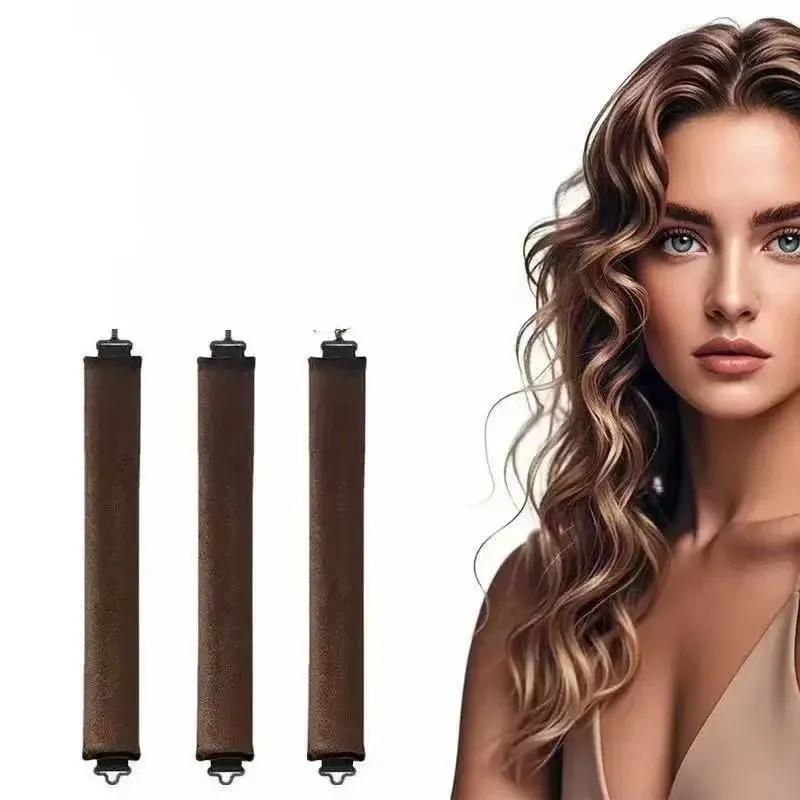 Ensemble de 3 outils de coiffage pour boucles : bigoudis en éponge pour boucles naturelles sans chaleur, idéal pour la nuit - Image 1
