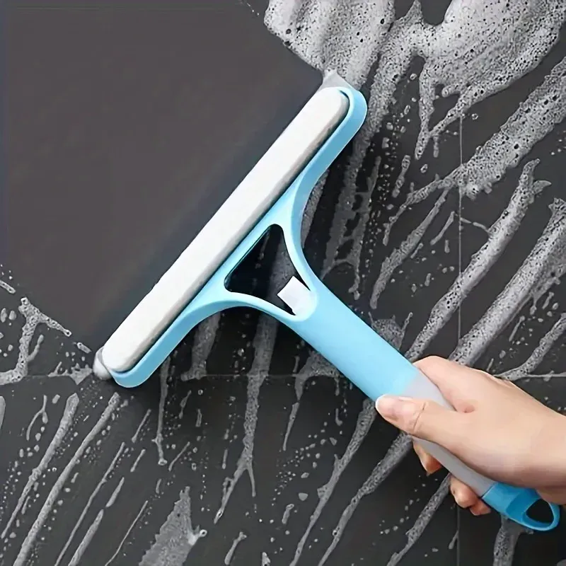 Raclette de douche 3 en 1 en silicone avec buse et arrosoir pour miroirs et vitres de salle de bains - Image 1