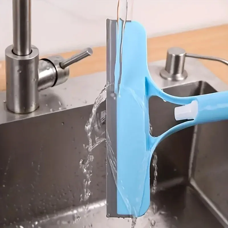 Raclette de douche 3 en 1 en silicone avec buse et arrosoir pour miroirs et vitres de salle de bains 3