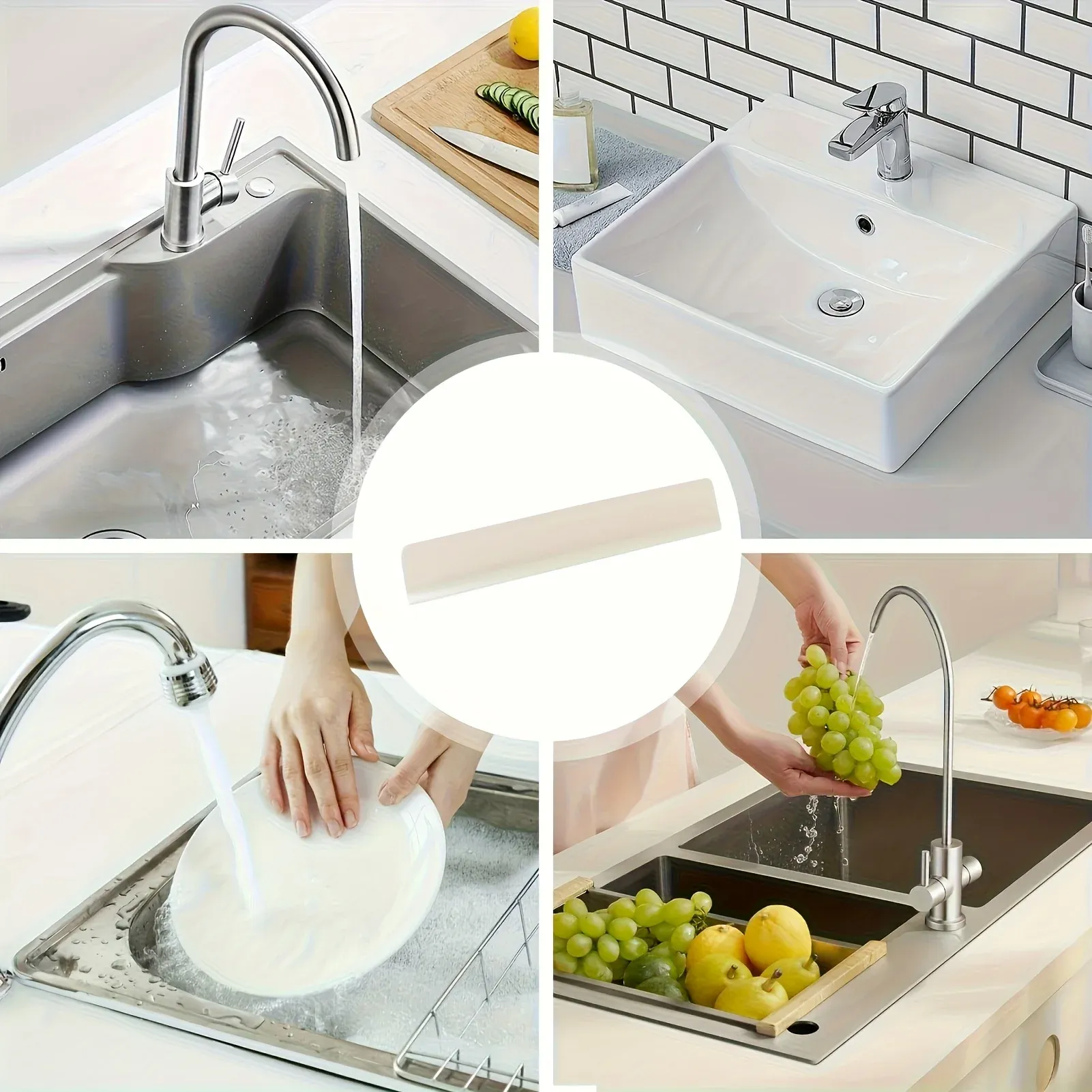 Pare-éclaboussures en silicone pour évier, protection contre les projections d'eau pour la vaisselle et le lavage des légumes 3