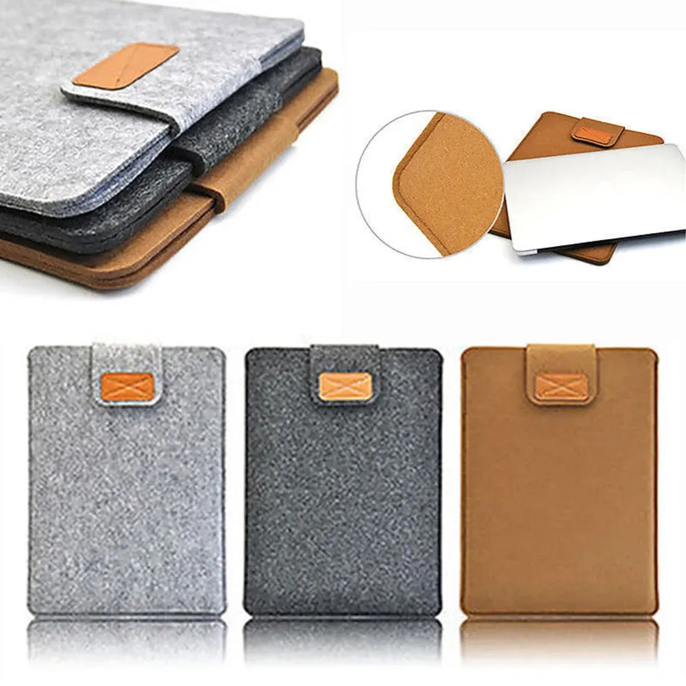 Étui fin pour tablette, housse en feutre pour MacBook Air et Pro 11, 13 et 15 pouces, pochette de rangement unie 2