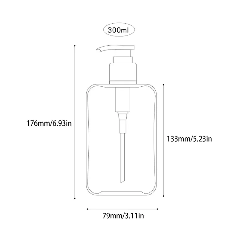 Distributeur de savon carré transparent, flacon à pompe pour lotion de comptoir, distributeur de savon liquide pour lotion de salle de bain, rechargeable Emp 8