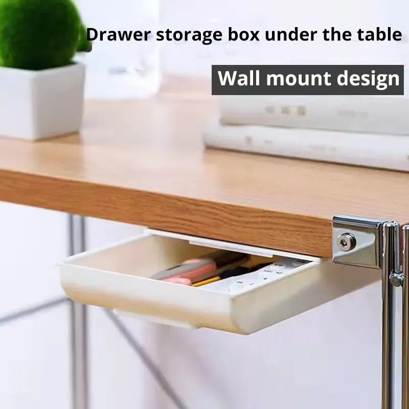 MELBox Boîte de rangement blanche sous tiroir pour bureau, support pour crayons de maquillage 3