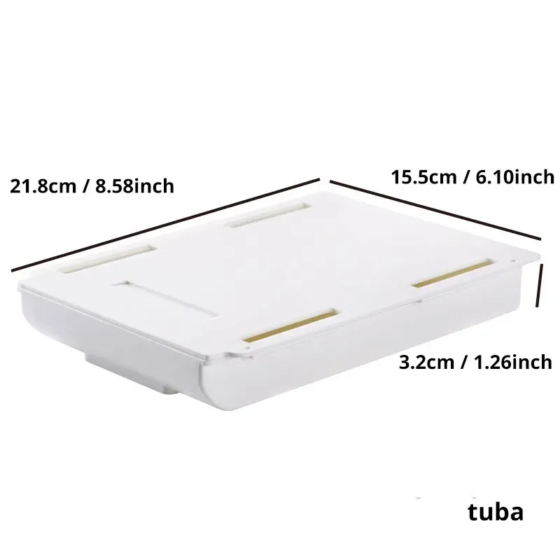 MELBox Boîte de rangement blanche sous tiroir pour bureau, support pour crayons de maquillage 6