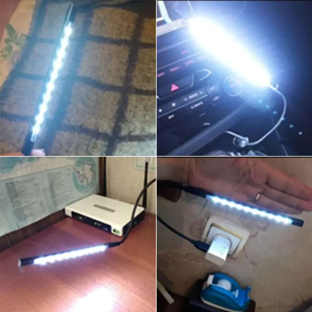 Lampe de lecture LED USB flexible en métal avec 10 LEDs, alimentation USB, idéale pour livre et ordinateur portable 5