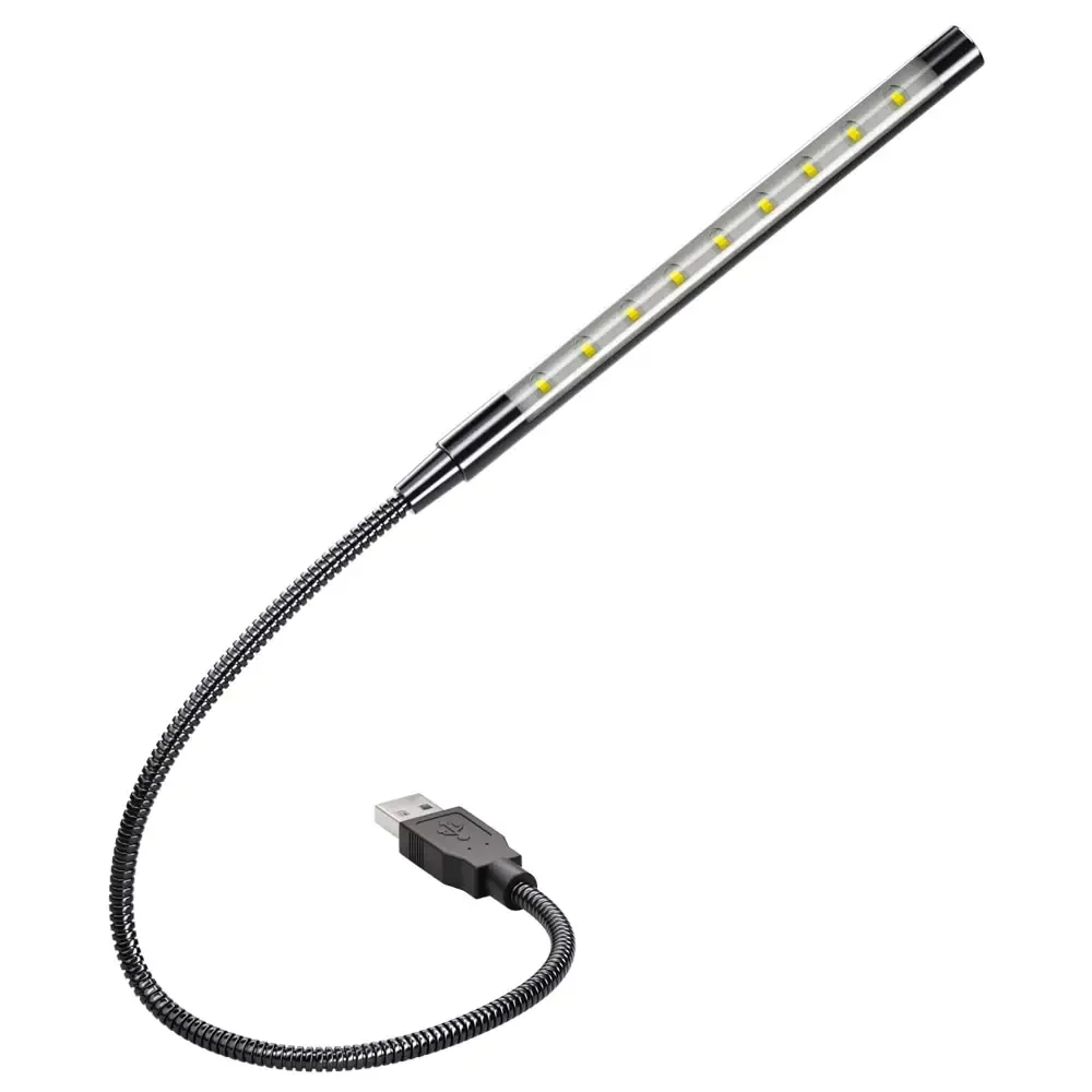 Lampe de lecture LED USB flexible en métal avec 10 LEDs, alimentation USB, idéale pour livre et ordinateur portable 6