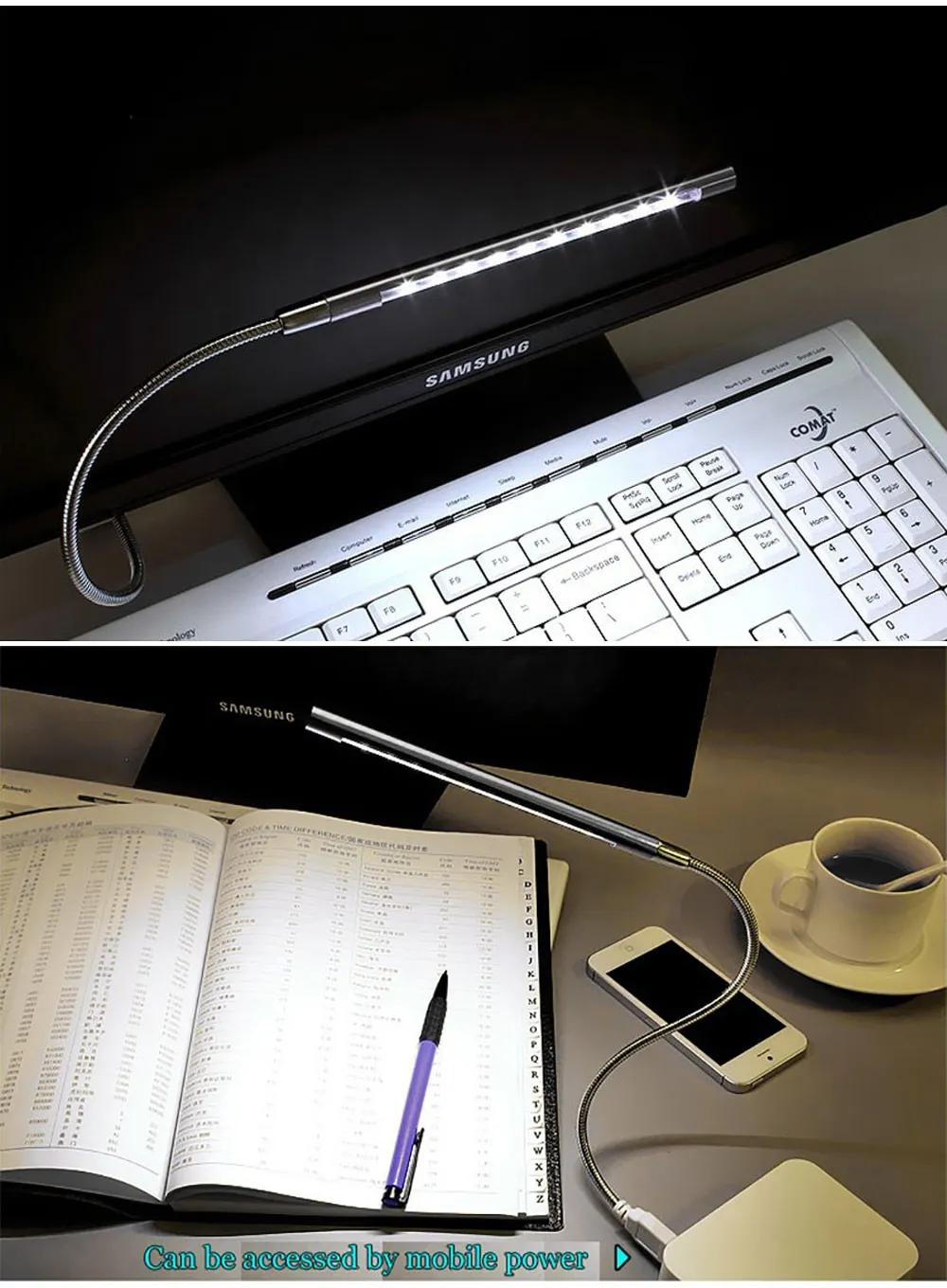 Lampe connectée à un ordinateur portable