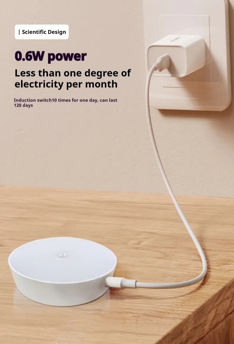 Recharge USB de la veilleuse