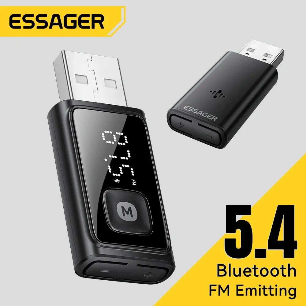 Interesting: the source title is already in French, so I'll produce a clean, professional French version without the keyword stuffing.
ESSAGER Adaptateur Bluetooth 5.4 pour voiture, transmetteur FM sans fil, récepteur audio et kit mains libres avec micro