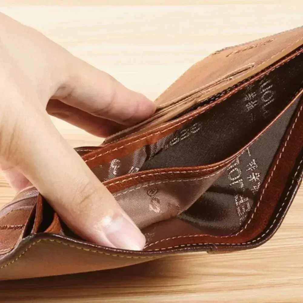 Portefeuille homme en cuir véritable avec protection RFID, modèle fin à trois volets style vintage, multifonction avec porte-cartes et porte-ID 5