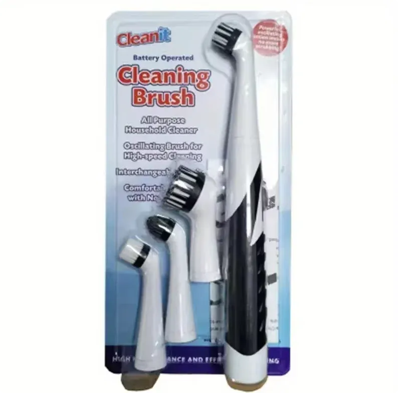 Brosse de nettoyage électrique multifonctionnelle à tête inclinée, 4 embouts 8