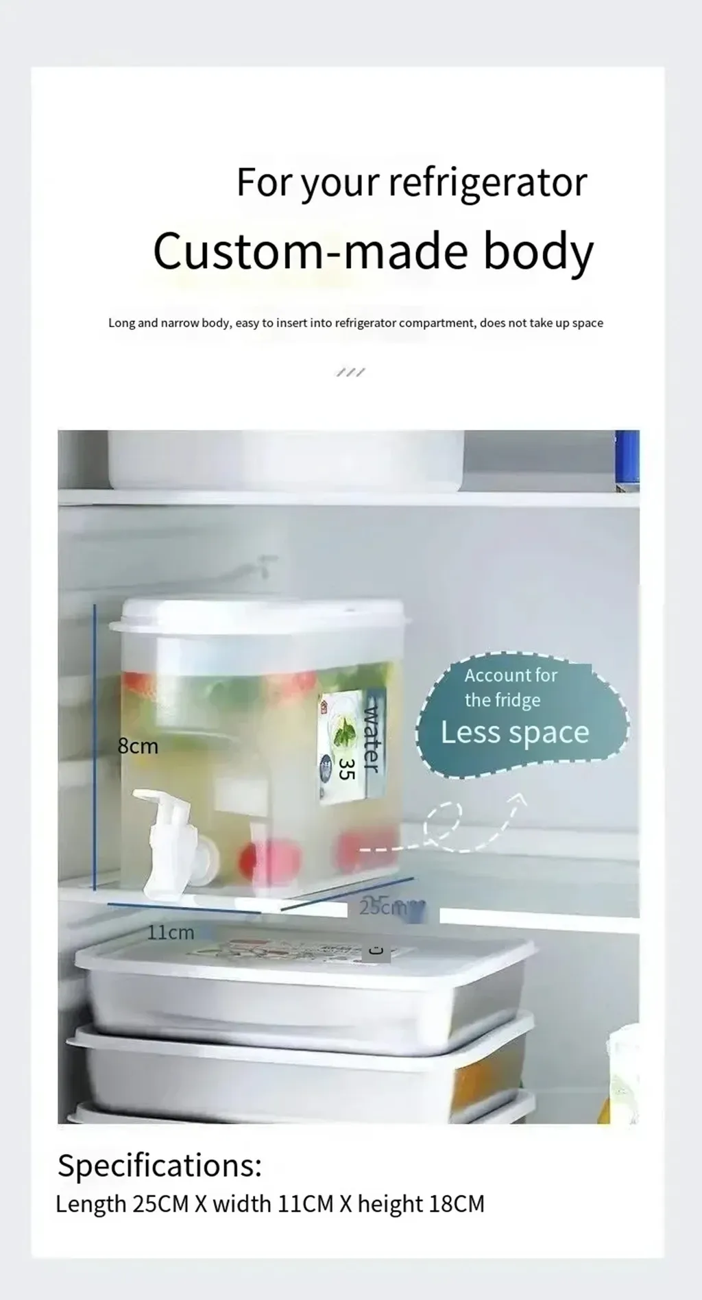 Détail du pichet avec son robinet intégré