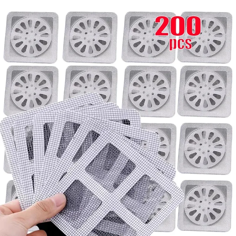 Filtre adhésif jetable anti-obstruction pour siphon de sol, douche, évier de cuisine et salle de bain
