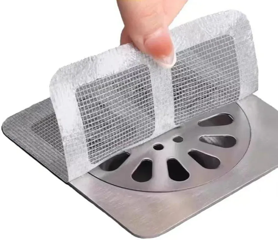Filtre adhésif jetable anti-obstruction pour siphon de sol, douche, évier de cuisine et salle de bain 2