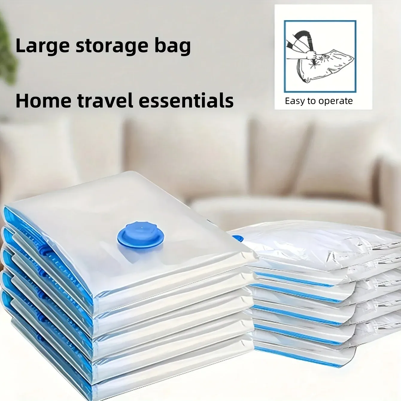 Sacs sous vide remplis de vêtements