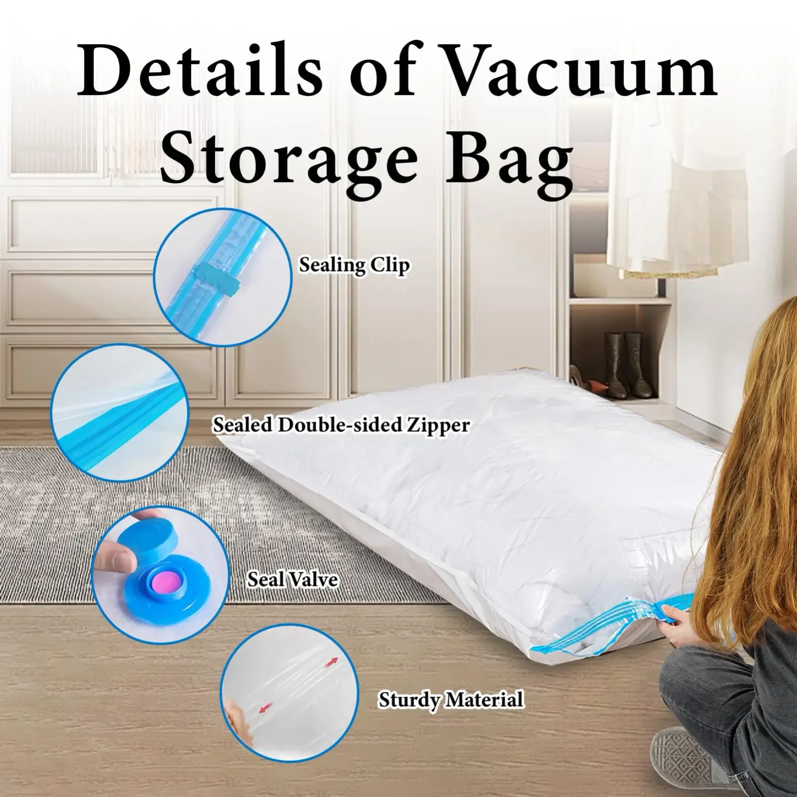 Vêtements de bébé rangés dans des sacs sous vide