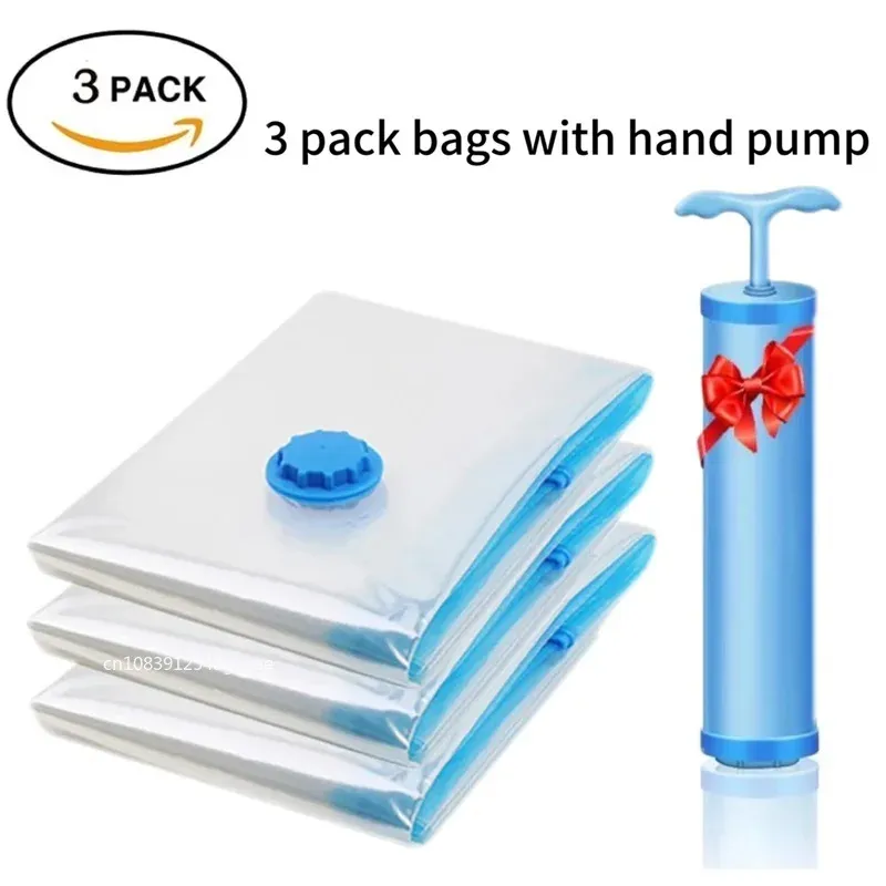 Lot de 3/5/10 Sacs de Rangement sous Vide pour Vêtements et Literie, Économiseurs d'Espace, Pliables et Réutilisables, Fermeture Hermétique 12