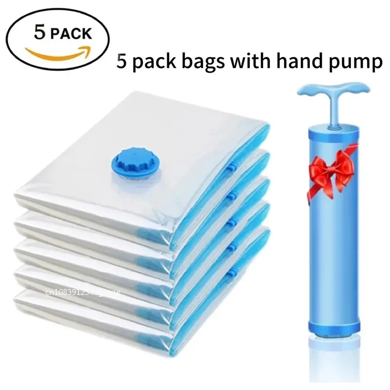Lot de 3/5/10 Sacs de Rangement sous Vide pour Vêtements et Literie, Économiseurs d'Espace, Pliables et Réutilisables, Fermeture Hermétique 10