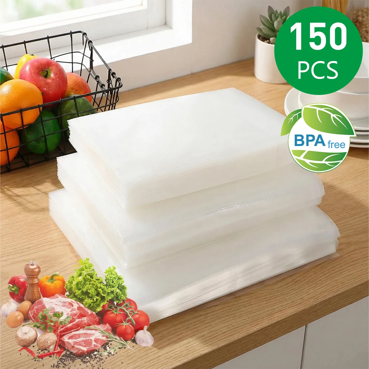 Mise en situation des sachets de mise sous vide en cuisine