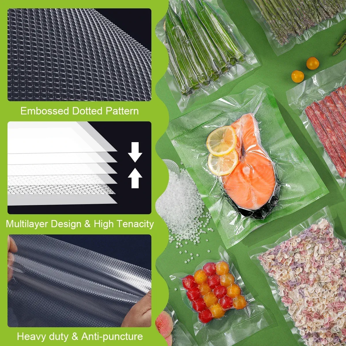 Sachets de mise sous vide, détails du produit