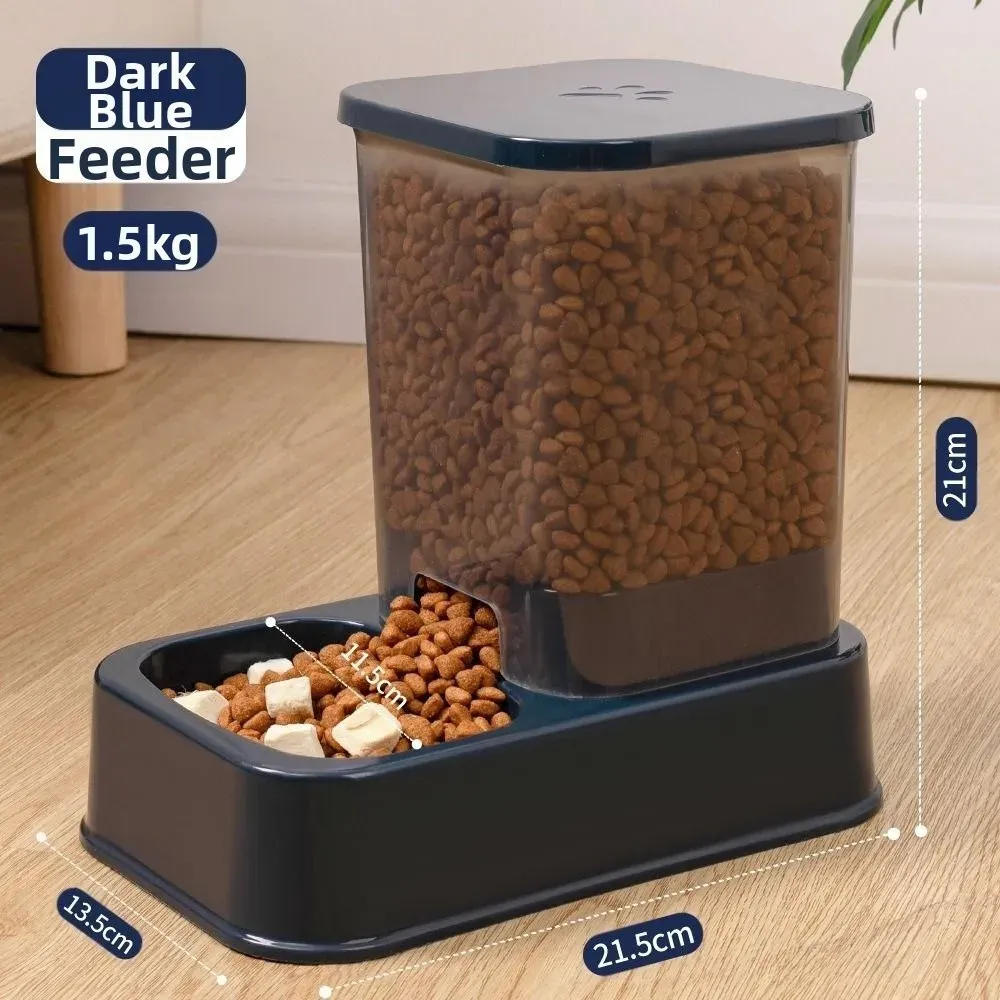 Mangeoire automatique en plastique pour animaux de compagnie, 1,2 L / 1,5 L, grande capacité, distributeur d'eau pour chat et chien, ensemble d'alimentation, 3 couleurs, 2 modèles 5