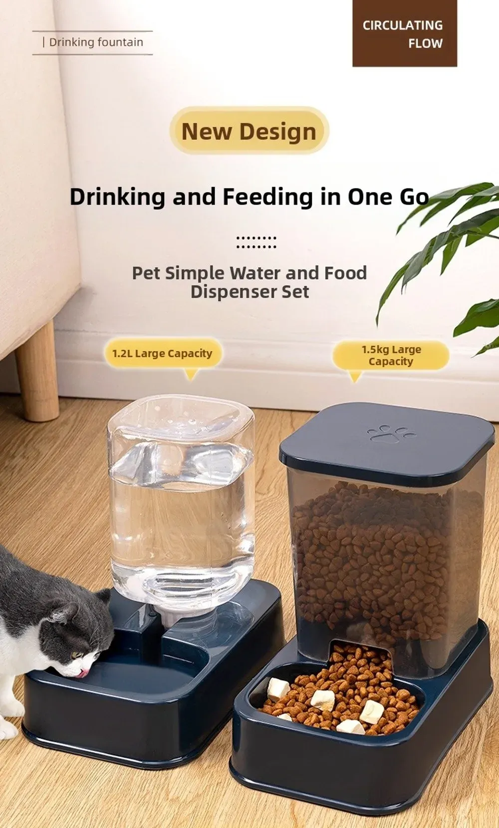 Mangeoire automatique pour animaux de compagnie, détail