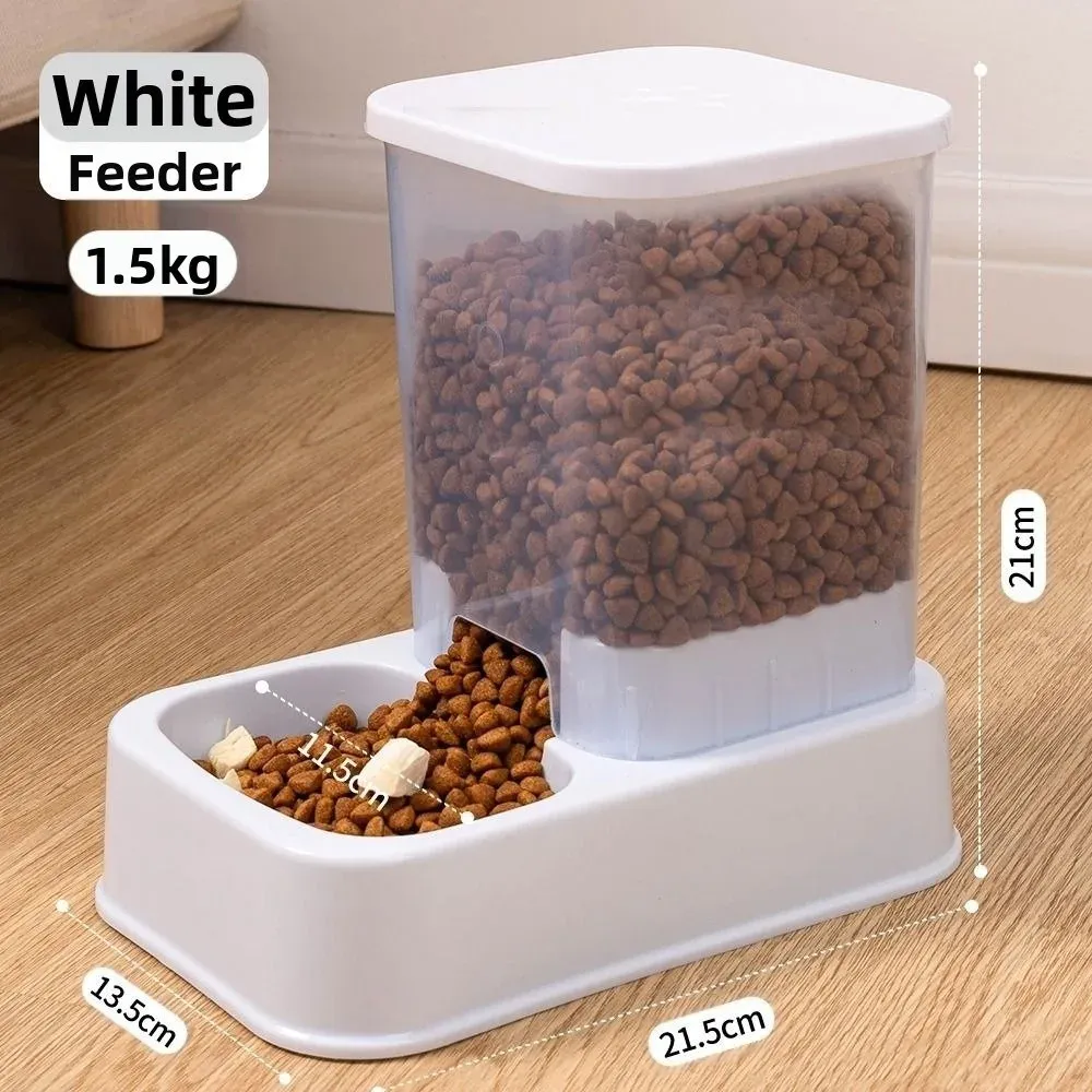 Mangeoire automatique en plastique pour animaux de compagnie, 1,2 L / 1,5 L, grande capacité, distributeur d'eau pour chat et chien, ensemble d'alimentation, 3 couleurs, 2 modèles 8