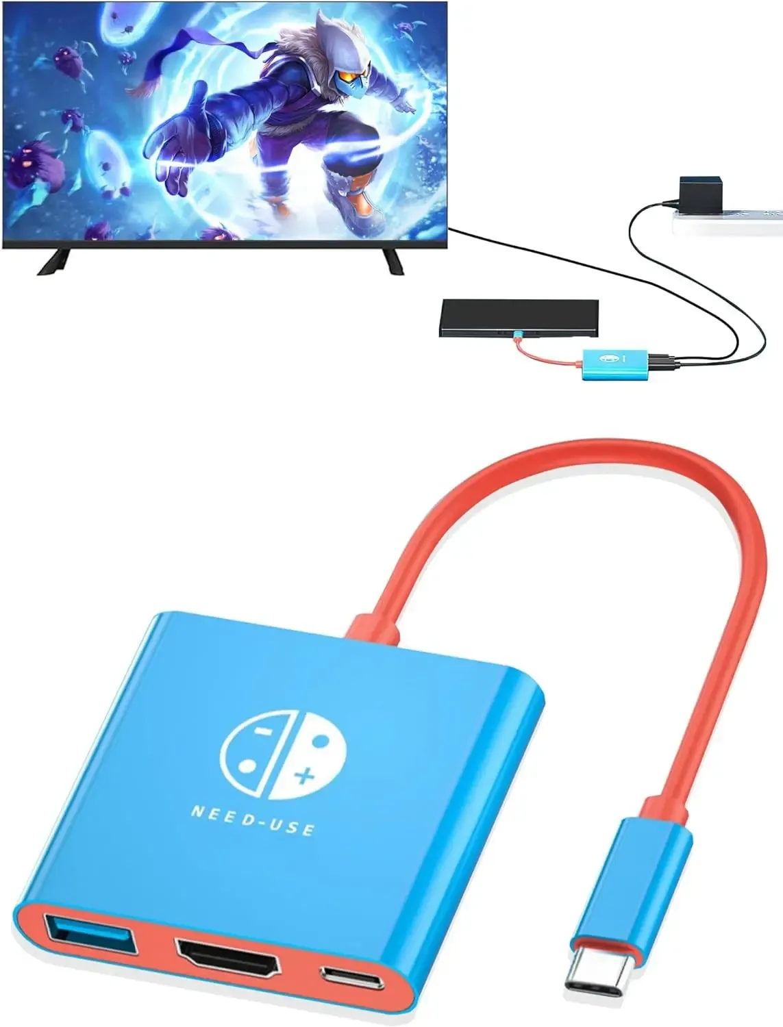 Station d'accueil 3 en 1 pour Nintendo Switch, vue d'ensemble