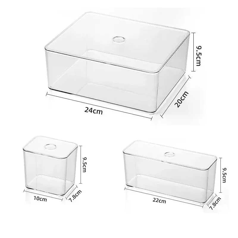 Ensembles d'organisateurs de tiroirs transparents, boîtes de rangement en acrylique, boîtes de rangement en plastique, boîtes de rangement pour papeterie et maquillage, bacs de rangement transparents 12