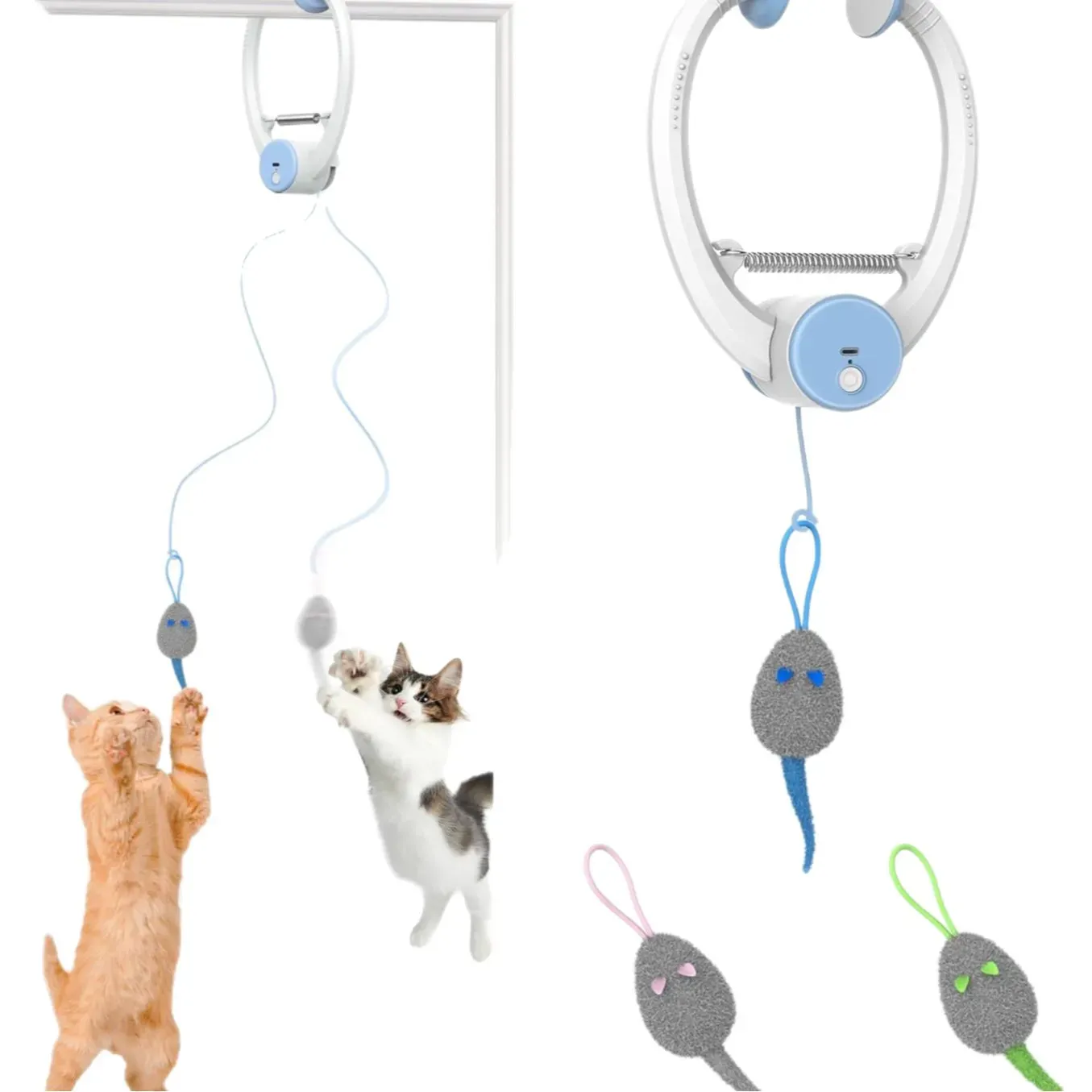 Jouet interactif automatique pour chat à baguette flottante en plumes de papillon, rechargeable par USB, pour l'enrichissement et la stimulation en intérieur 5