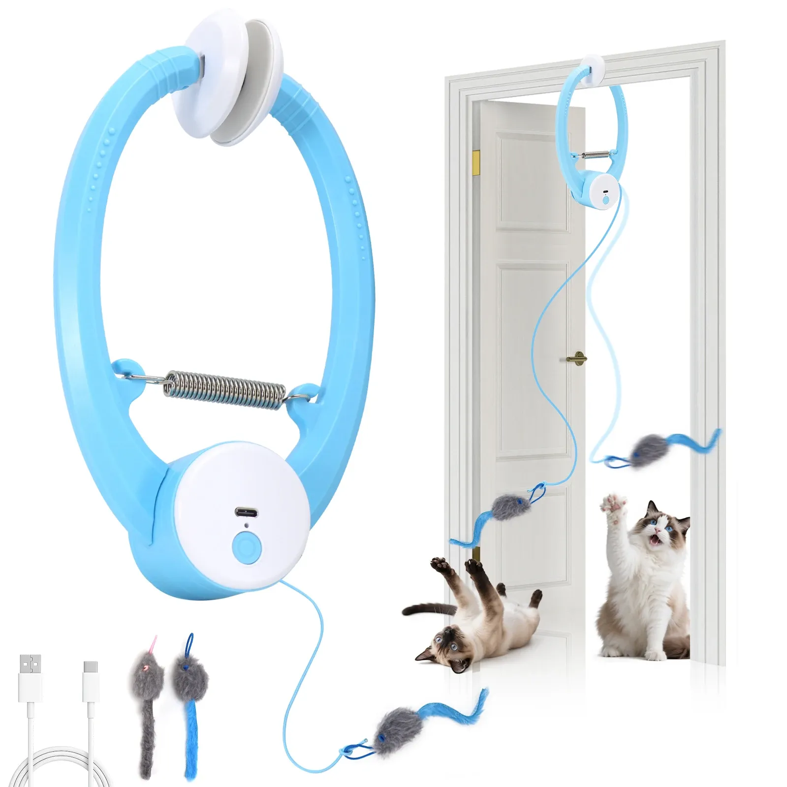 Jouet interactif automatique pour chat à baguette flottante en plumes de papillon, rechargeable par USB, pour l'enrichissement et la stimulation en intérieur 6