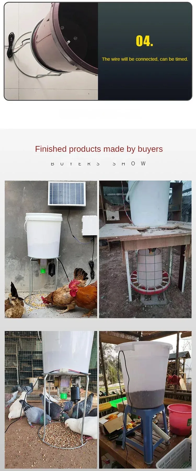 Mangeoire pour poulets et pigeons au quotidien