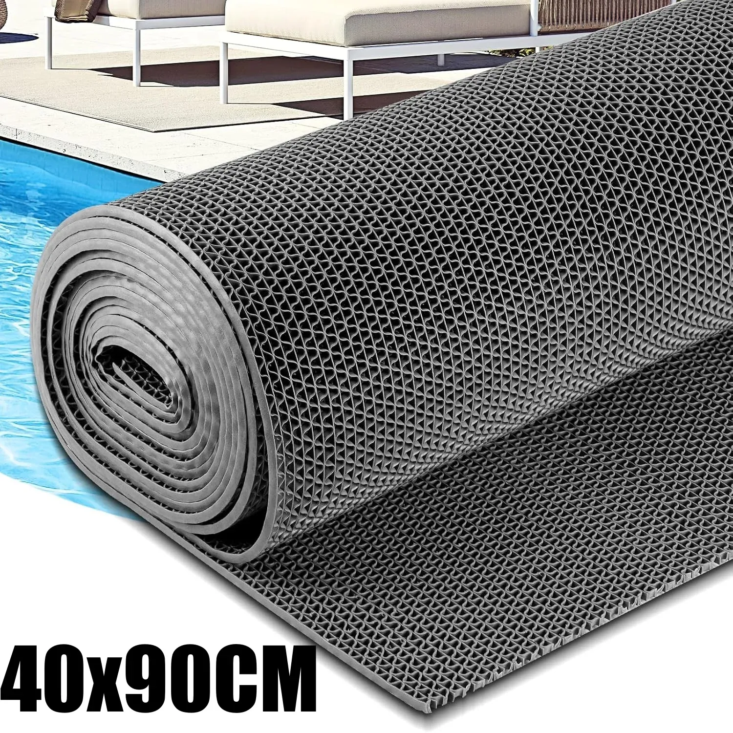 Tapis de sol en PVC imperméable et antidérapant pour cuisine, salle de bain et extérieur 2