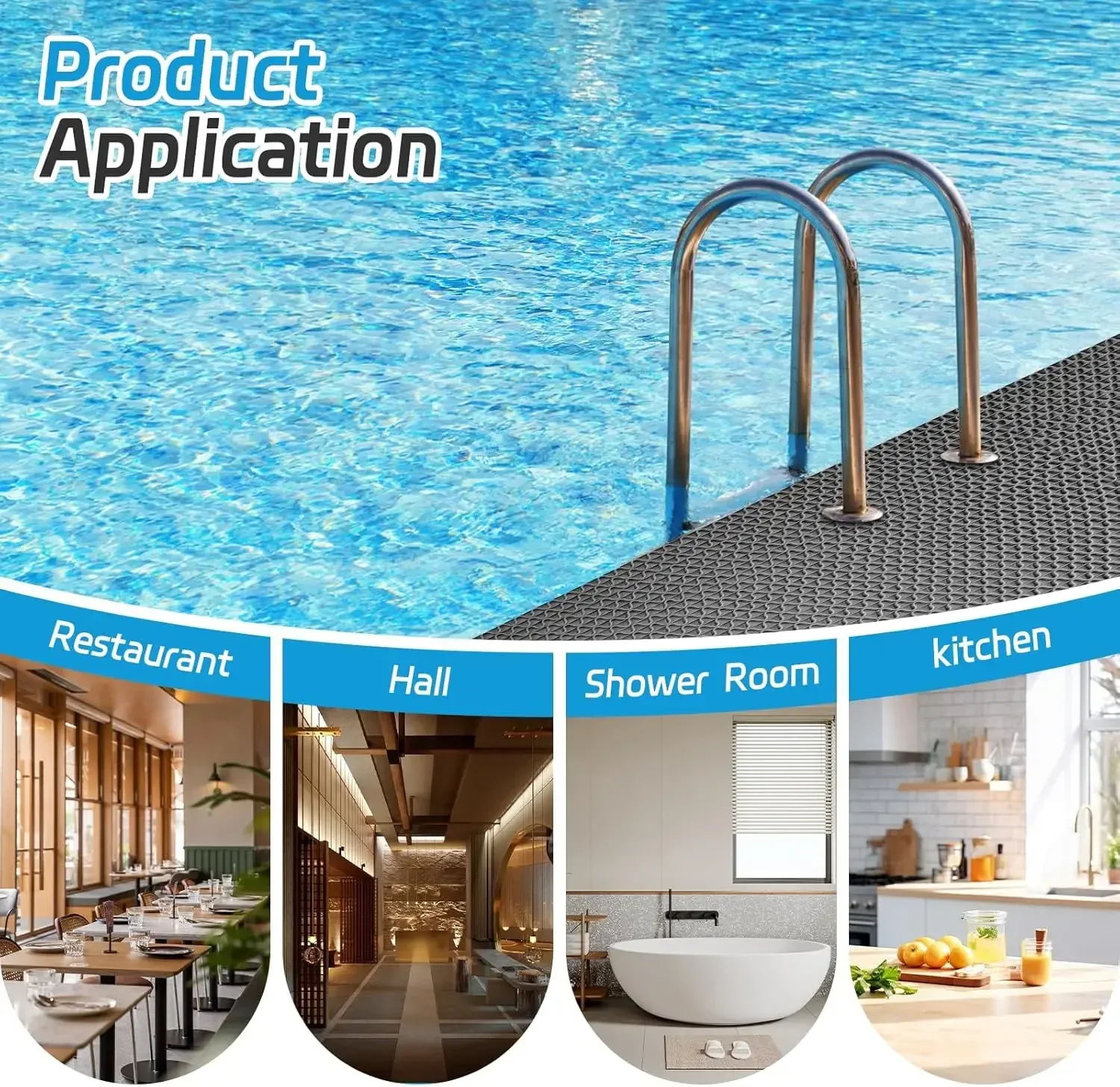Tapis de sol en PVC imperméable et antidérapant pour cuisine, salle de bain et extérieur 5