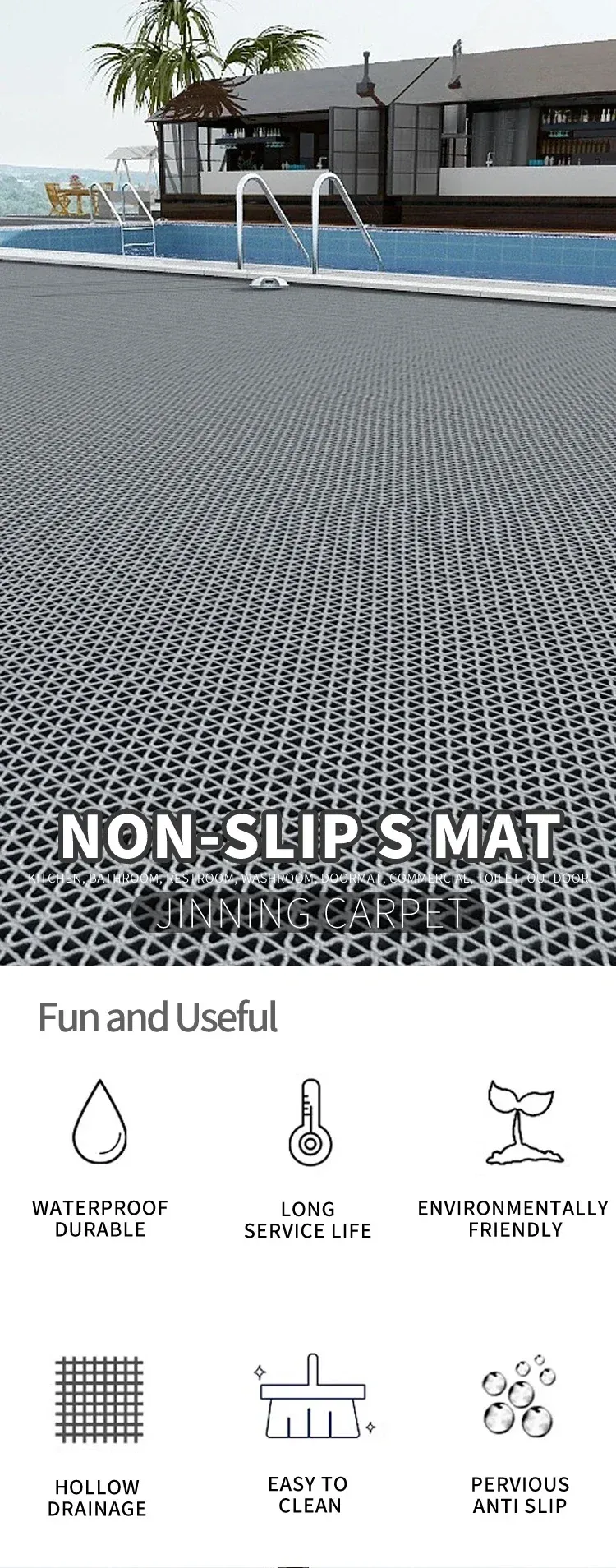 Vue d'ensemble du tapis de sol antidérapant en PVC