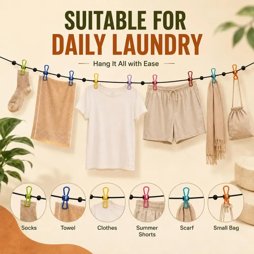 Corde à linge installée en extérieur