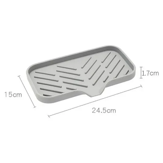 Tapis de robinet en silicone, plateau d'évier de cuisine, distributeur de savon, éponge, tampon de vidange, tapis de séchage anti-éclaboussures, plateau de rangement de comptoir, plateau à savon 7