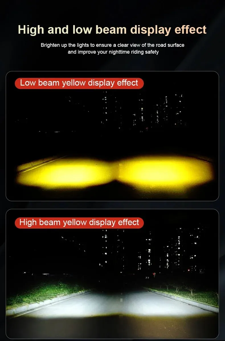 Lentille bicolore du phare LED en détail