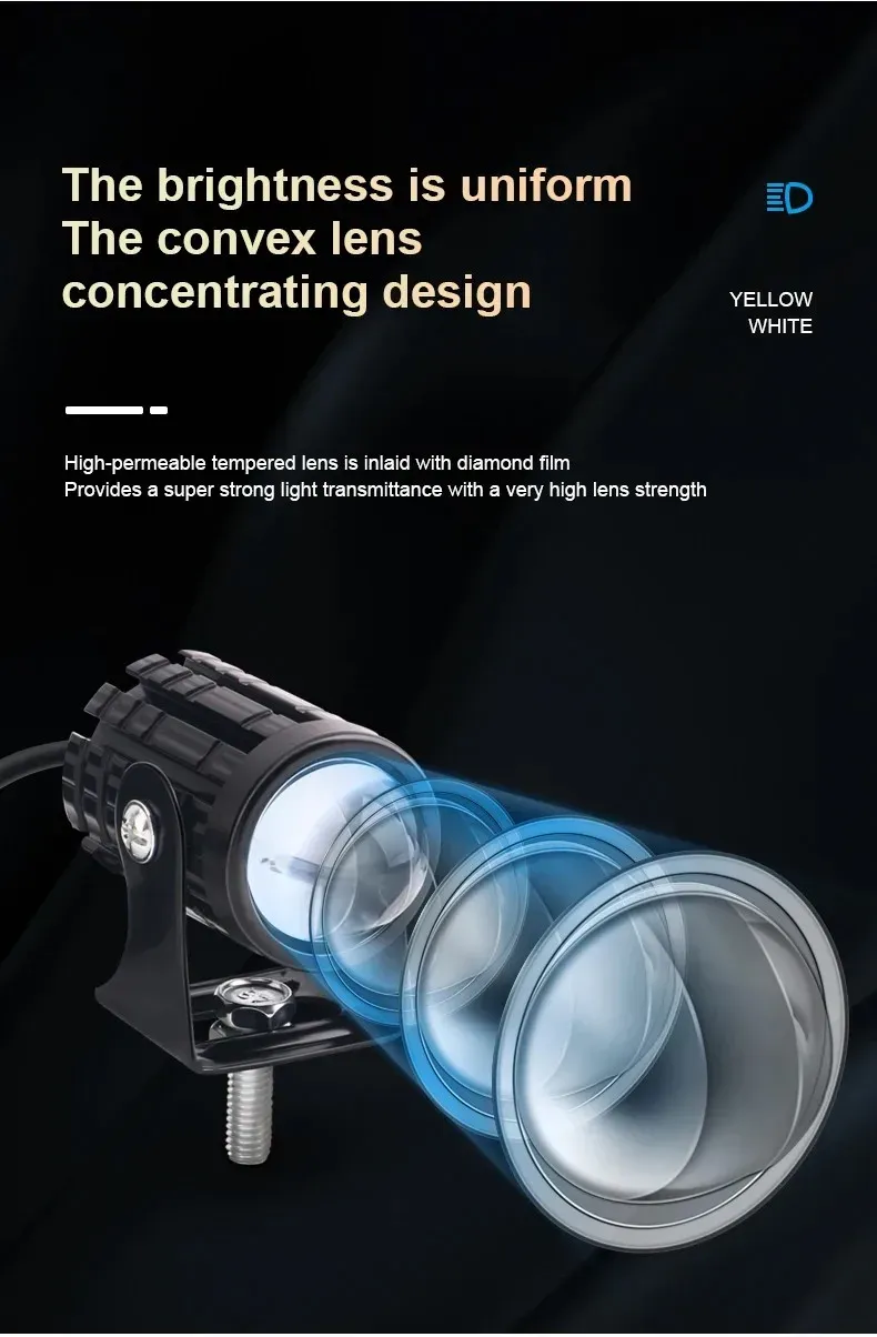 Phare LED en situation d'utilisation nocturne