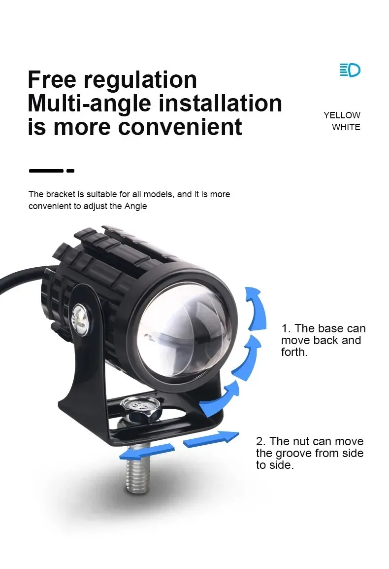 Phare LED sous différents angles