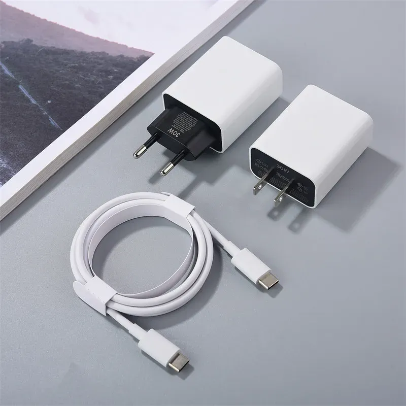 Chargeur rapide 30W PD pour Google Pixel 8, 7, 9 Pro, 8A, 7A, 6A, 5A, 4XL, 4A, adaptateur secteur USB-C à USB-C avec câble, prises EU/US/UK 3