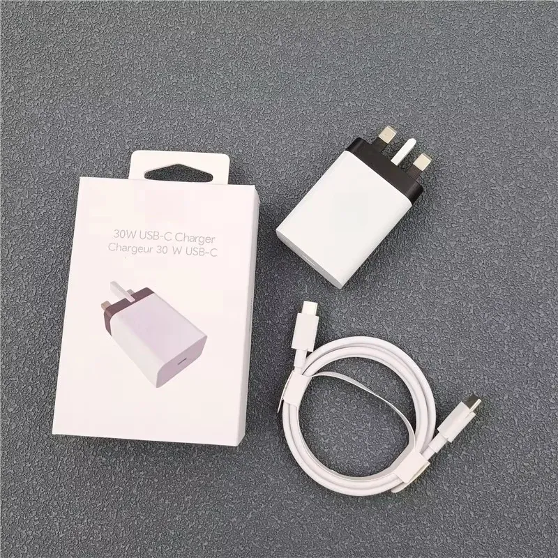 Chargeur rapide 30W PD pour Google Pixel 8, 7, 9 Pro, 8A, 7A, 6A, 5A, 4XL, 4A, adaptateur secteur USB-C à USB-C avec câble, prises EU/US/UK 10