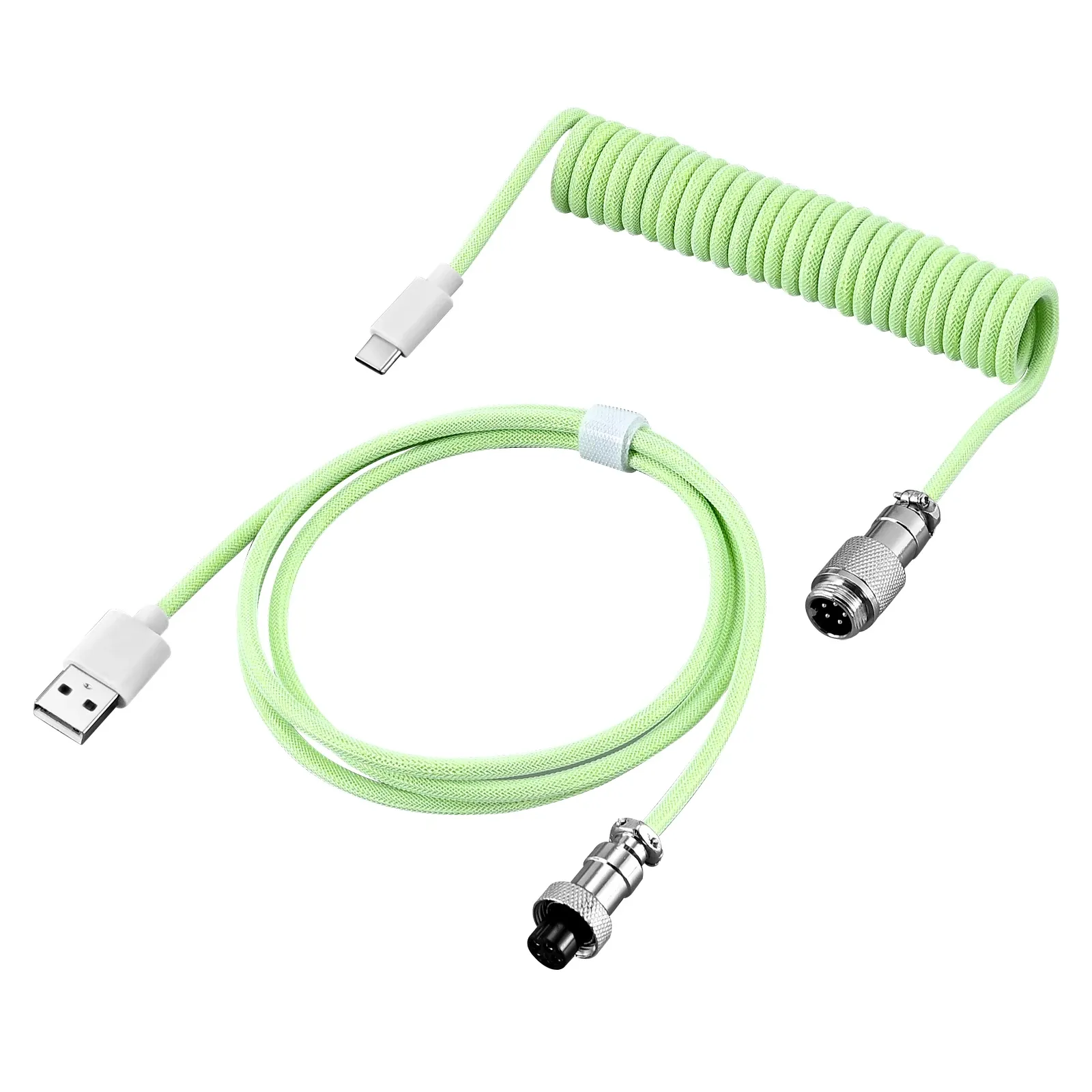 Câble spiralé USB Type-C pour clavier mécanique, connecteur d'aviation GX16 9