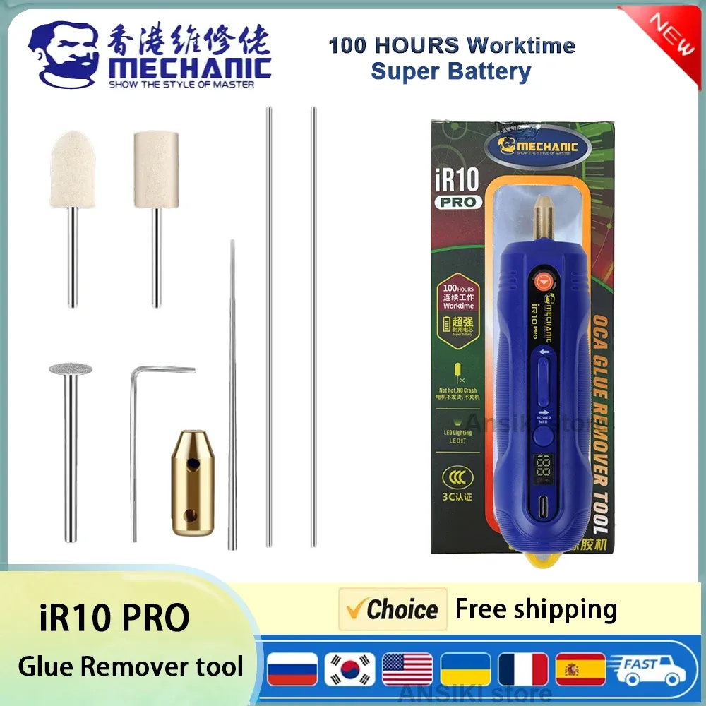 Stylo électrique décolleur MECHANIC IR10 PRO 6 en 1, 3 niveaux de réglage, pour retirer la colle des écrans LCD de téléphones portables, avec outil de polissage - Image 1